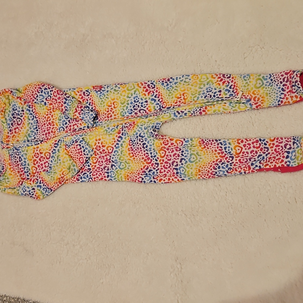 Posh Peanut I Love Rainbow Leopard Pajamas